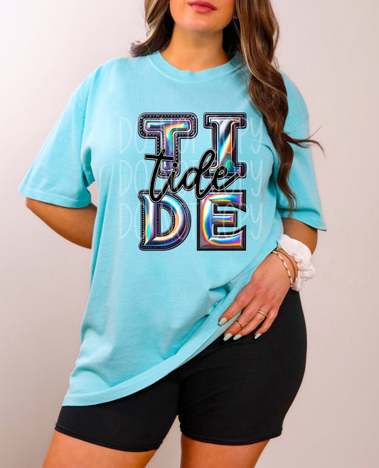 Tide Holographic School Spirit DTF Transfer