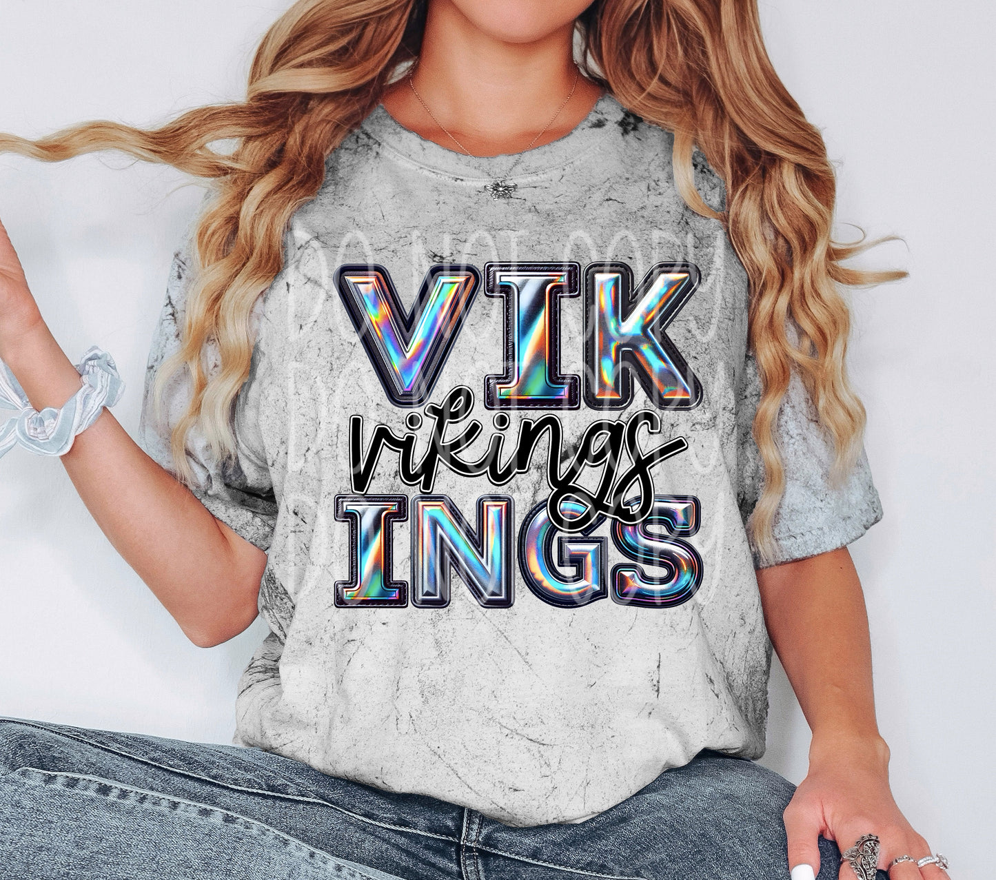 Vickings Holographic School Spirit DTF Transfer