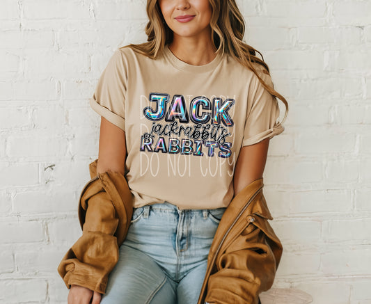 Jack Rabbits Holographic School Spirit DTF Transfer