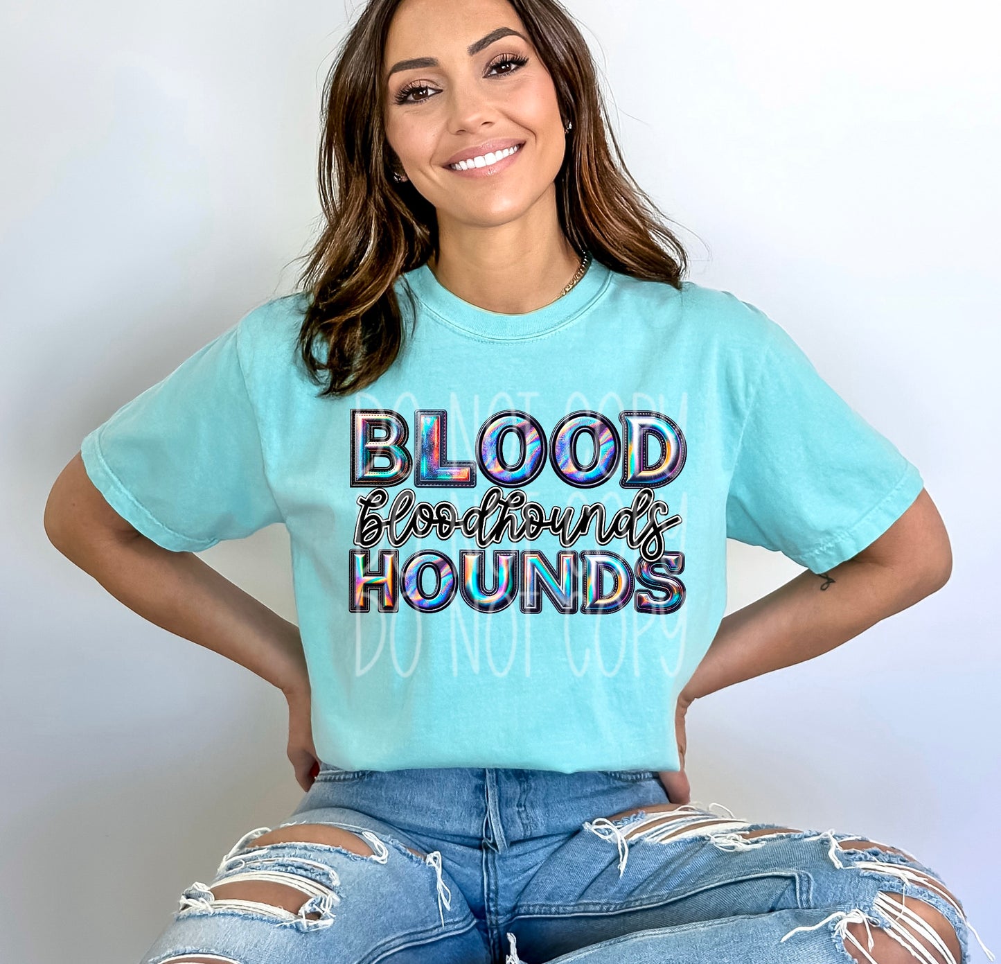 Bloodhounds Holographic School Spirit DTF Transfer