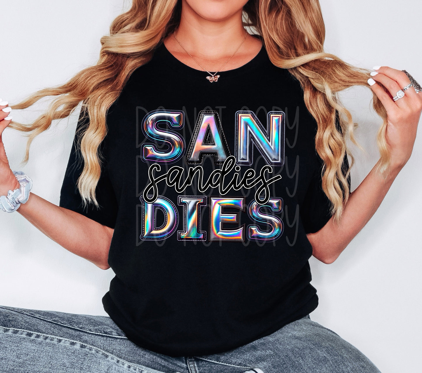 Sandies Holographic School Spirit DTF Transfer