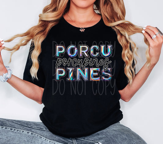 Porcupines Holographic School Spirit DTF Transfer