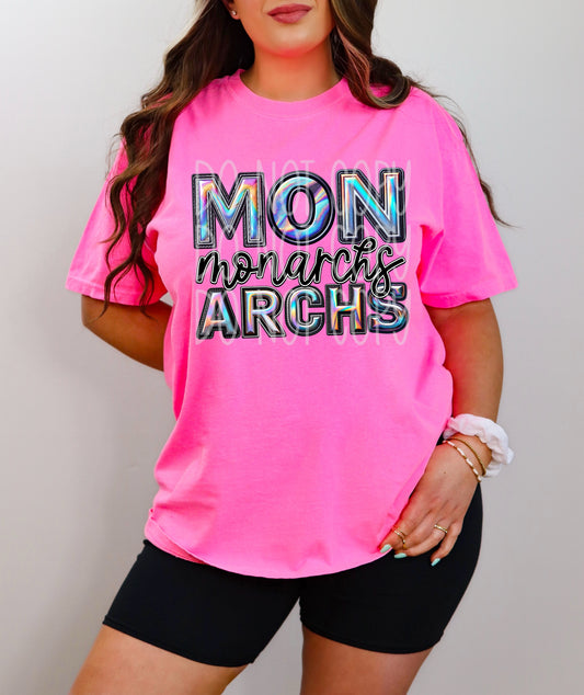 Monarchs Holographic School Spirit DTF Transfer