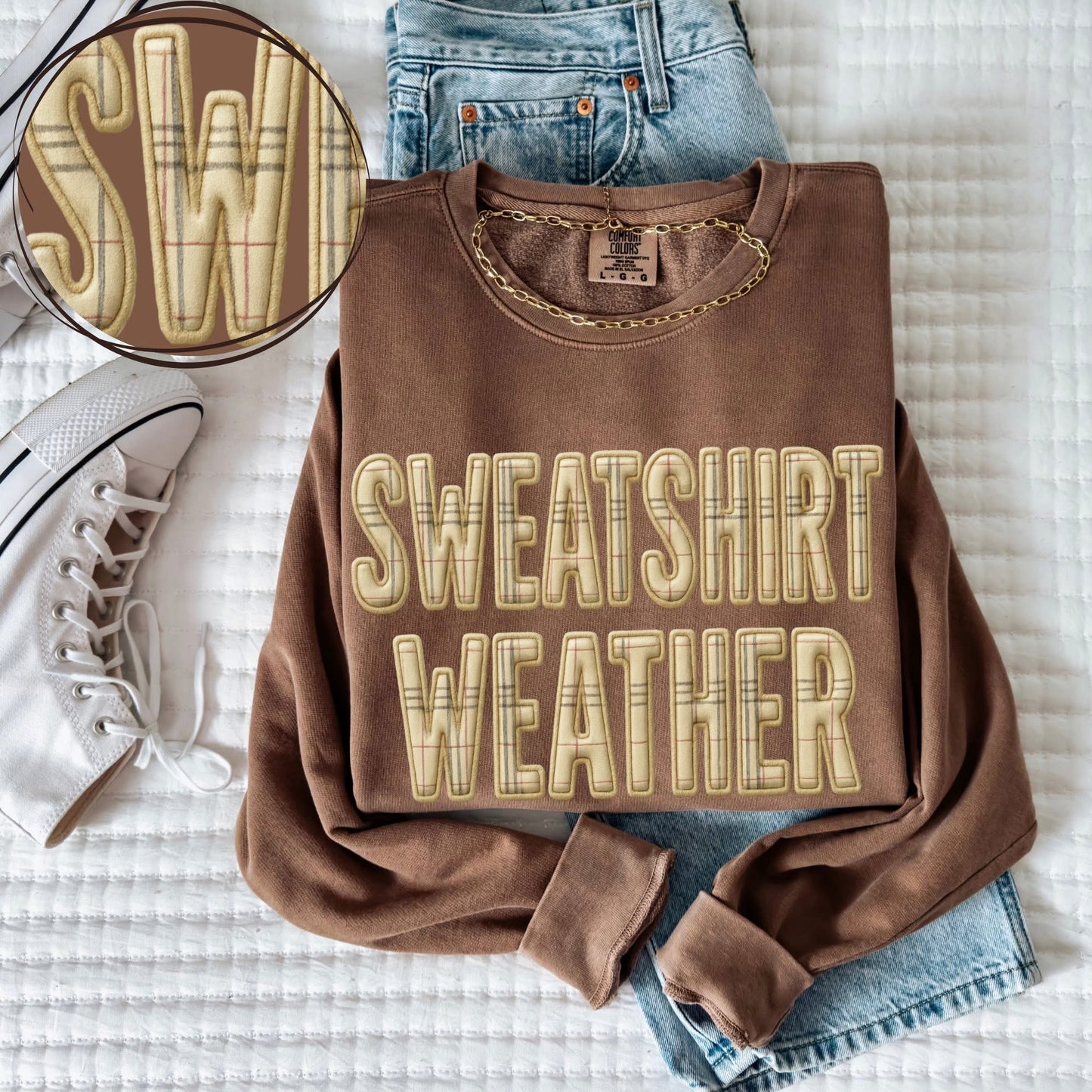 Faux Yarn Sweatshirt Weather DTF Transfer