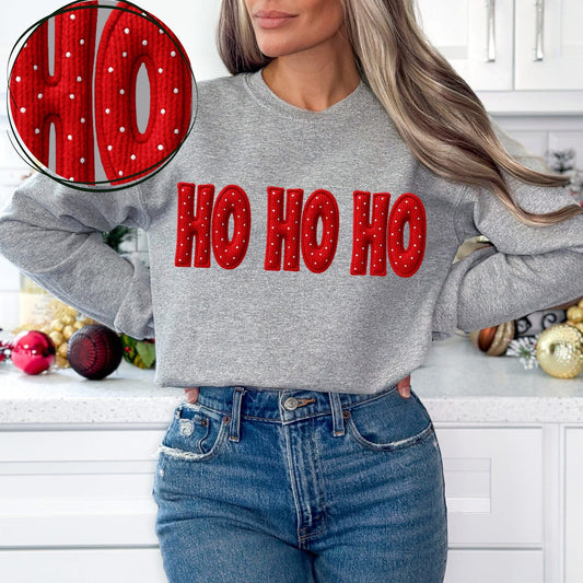 Faux Yarn Ho Ho Ho DTF Transfer