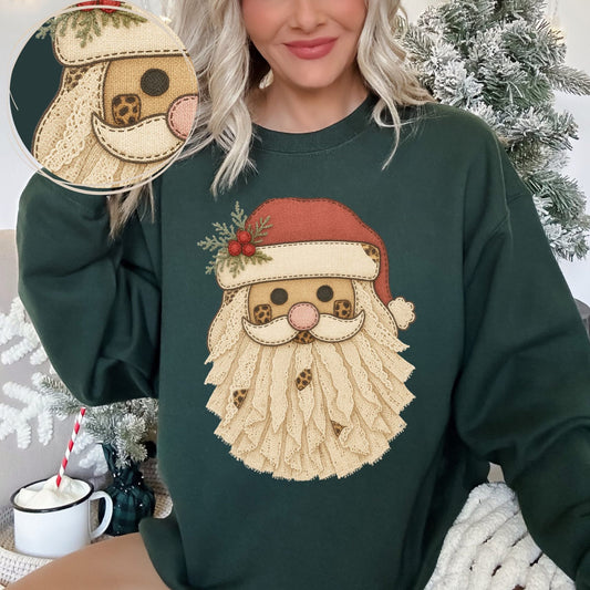 Faux Yarn Santa DTF Transfer