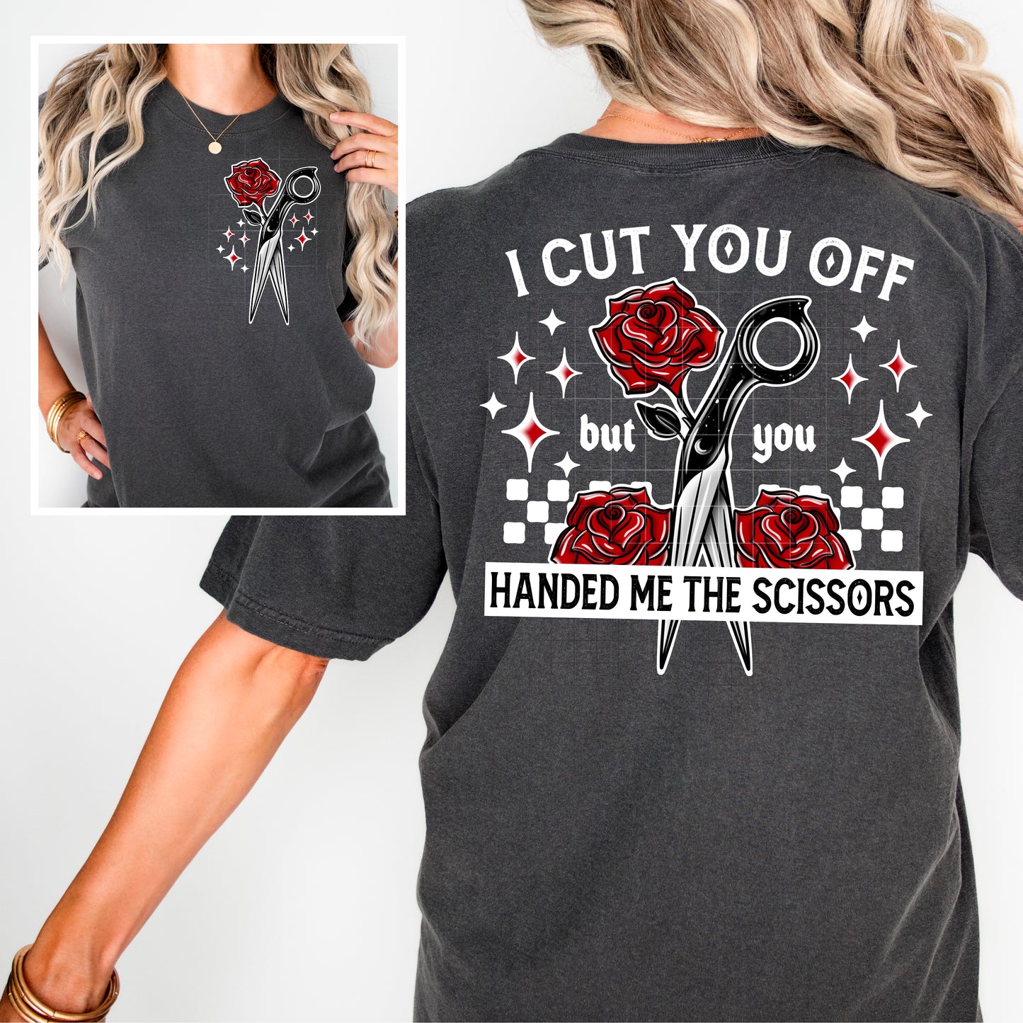 I Cut You Off White DTF Transfer
