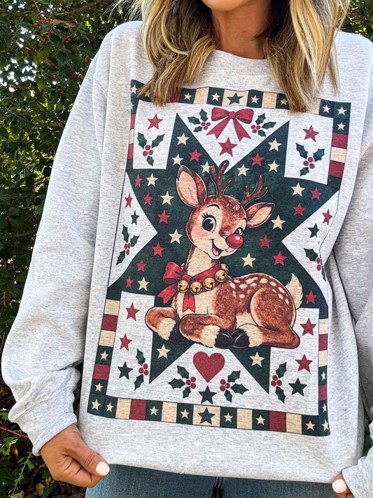 Vintage Style Reindeer Christmas DTF Transfer