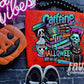 Caffeine Halloween Holographic Faux Embroidery DTF Transfer