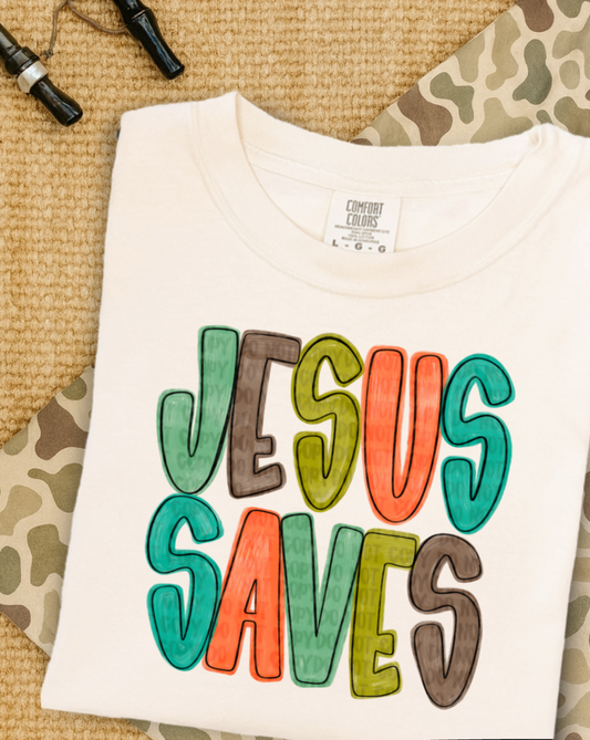 Jesus Saves Boys Faith DTF Transfer