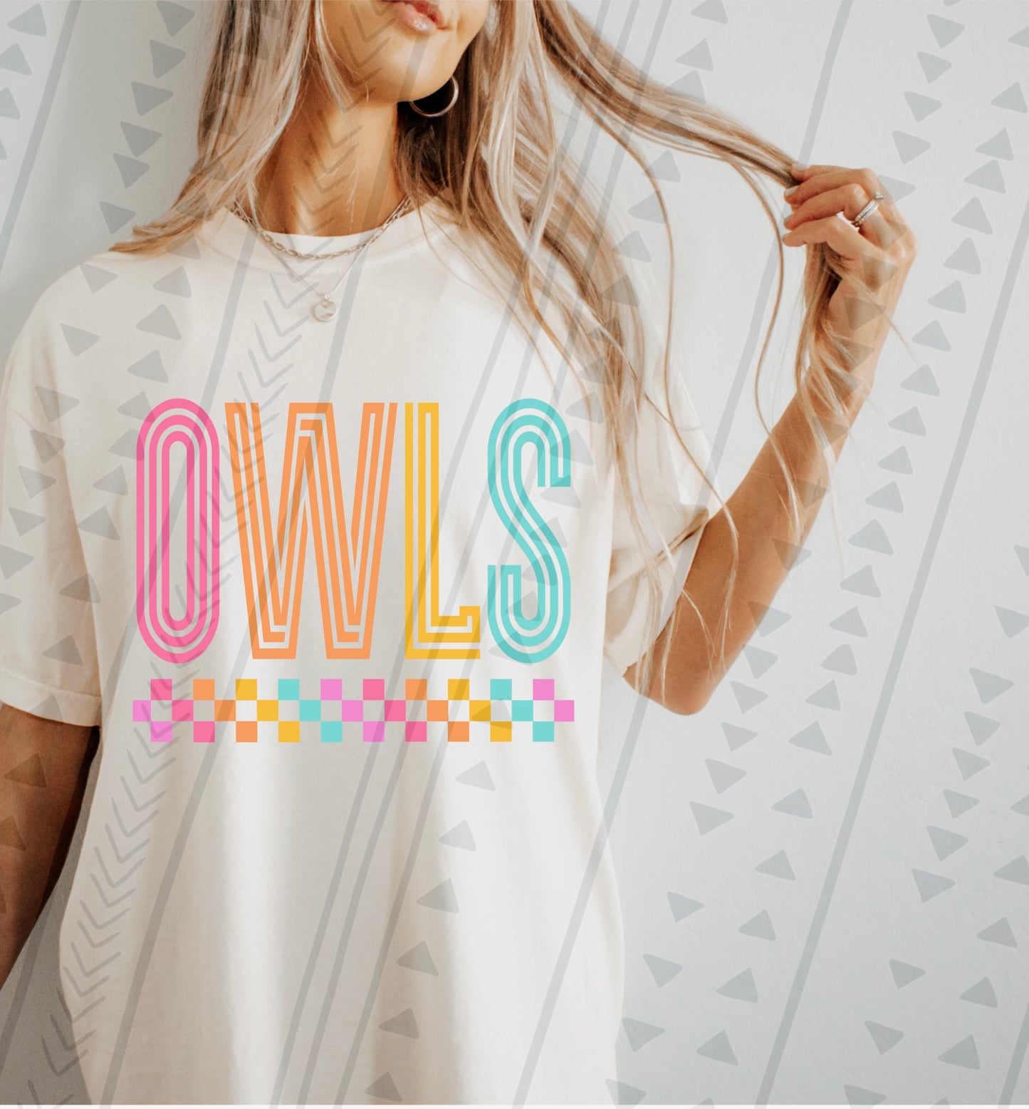 Owls Neon School Spirit DTF Transfer