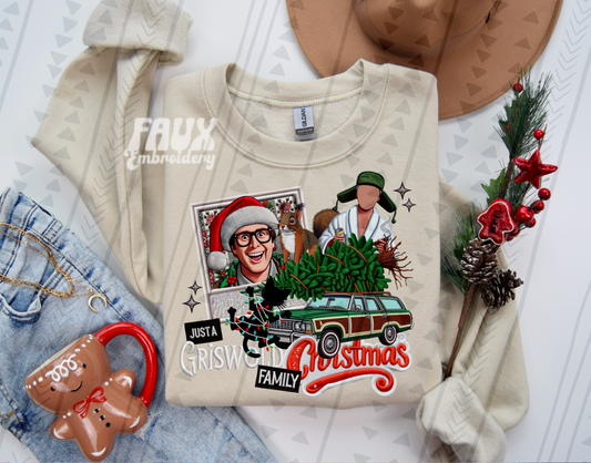 Family Christmas Faux Embroidery DTF Transfer