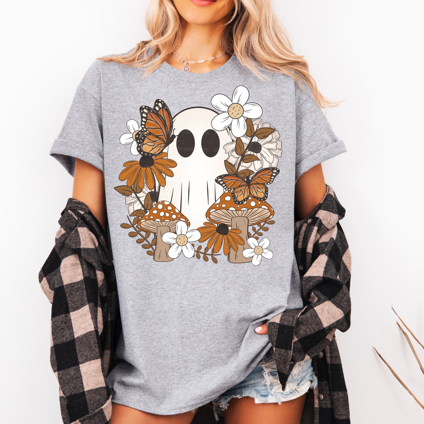 Floral Boho Ghost Halloween/Fall DTF Transfer