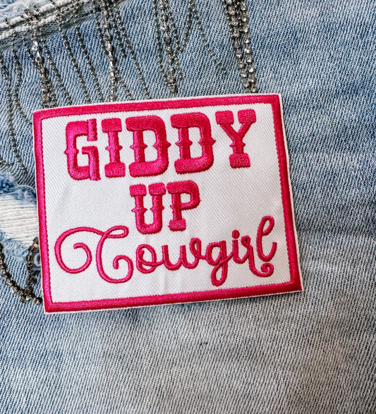 Giddy Up Cowgirl Hat/Pocket Patch