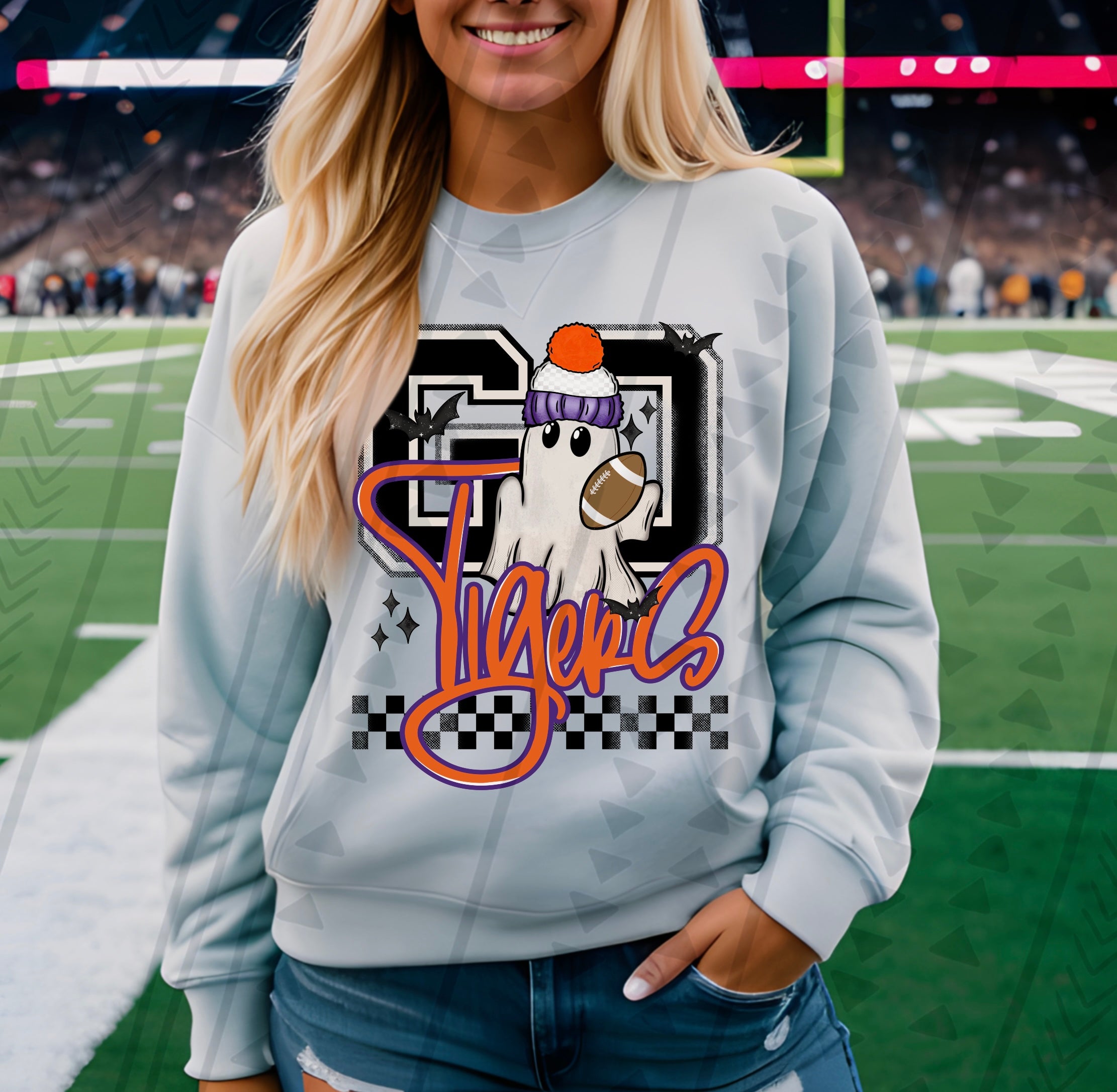 Go Tigers Orange Ghosty Football DTF Transfer – Wild & Wanted DTF ...