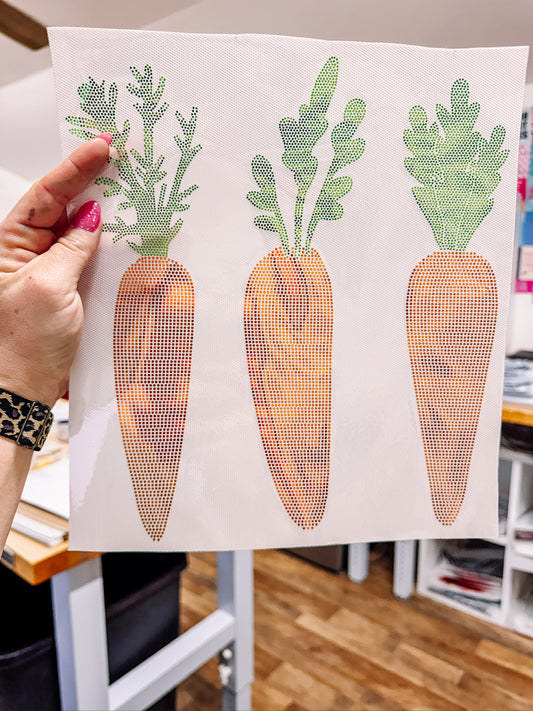 Carrot Trio Easter Spangle Transfer