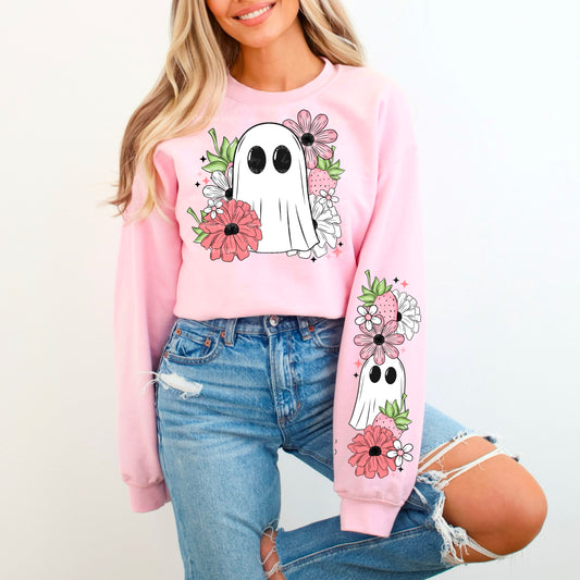 Preppy Floral Ghost WITH SLEEVES DTF Transfer