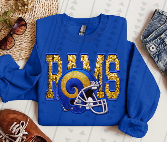 Rams Faux Sequin DTF Transfer