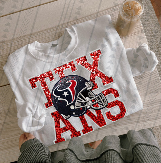 Texans Faux Sequin DTF Transfer