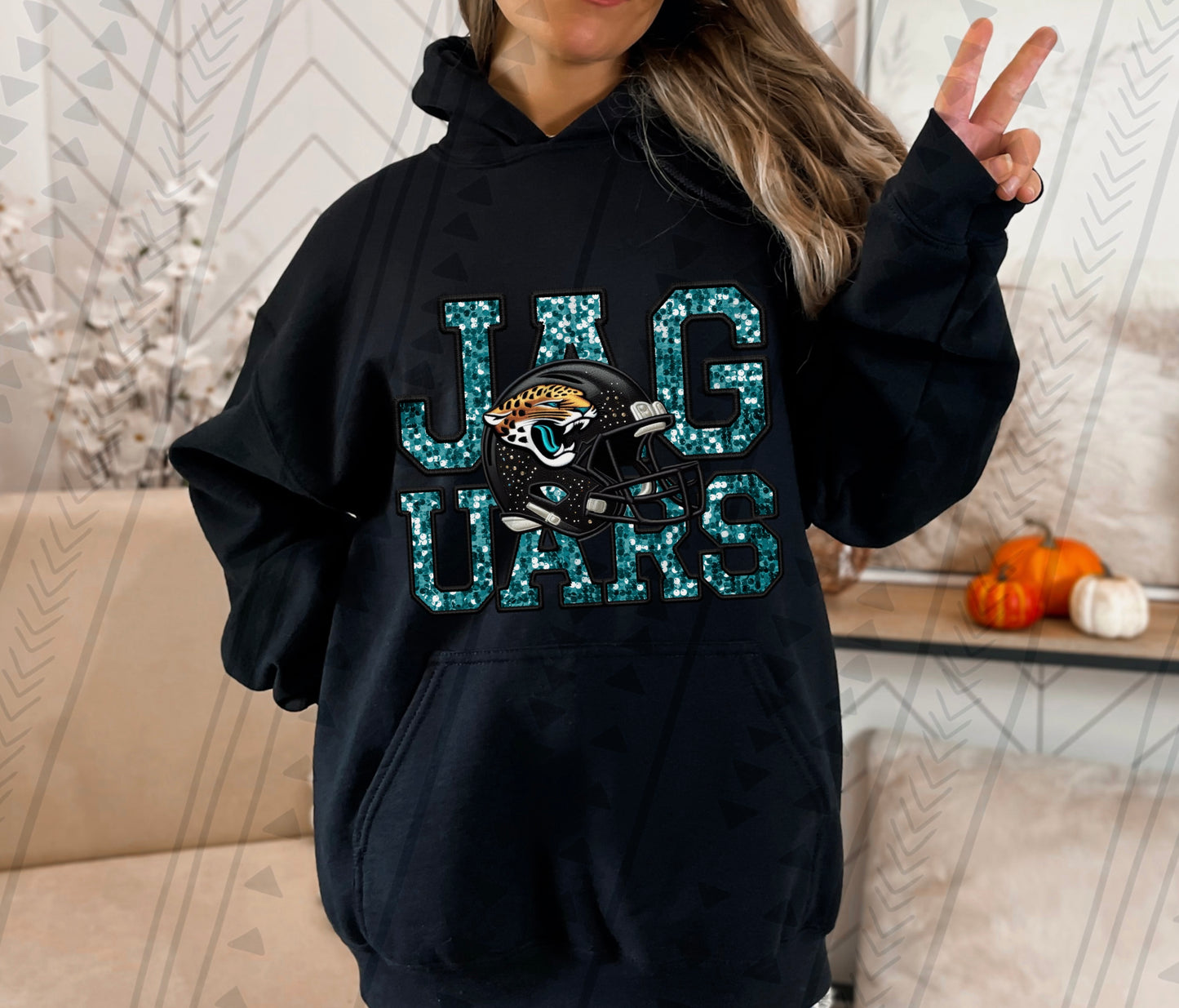 Jaguars Faux Sequin DTF Transfer