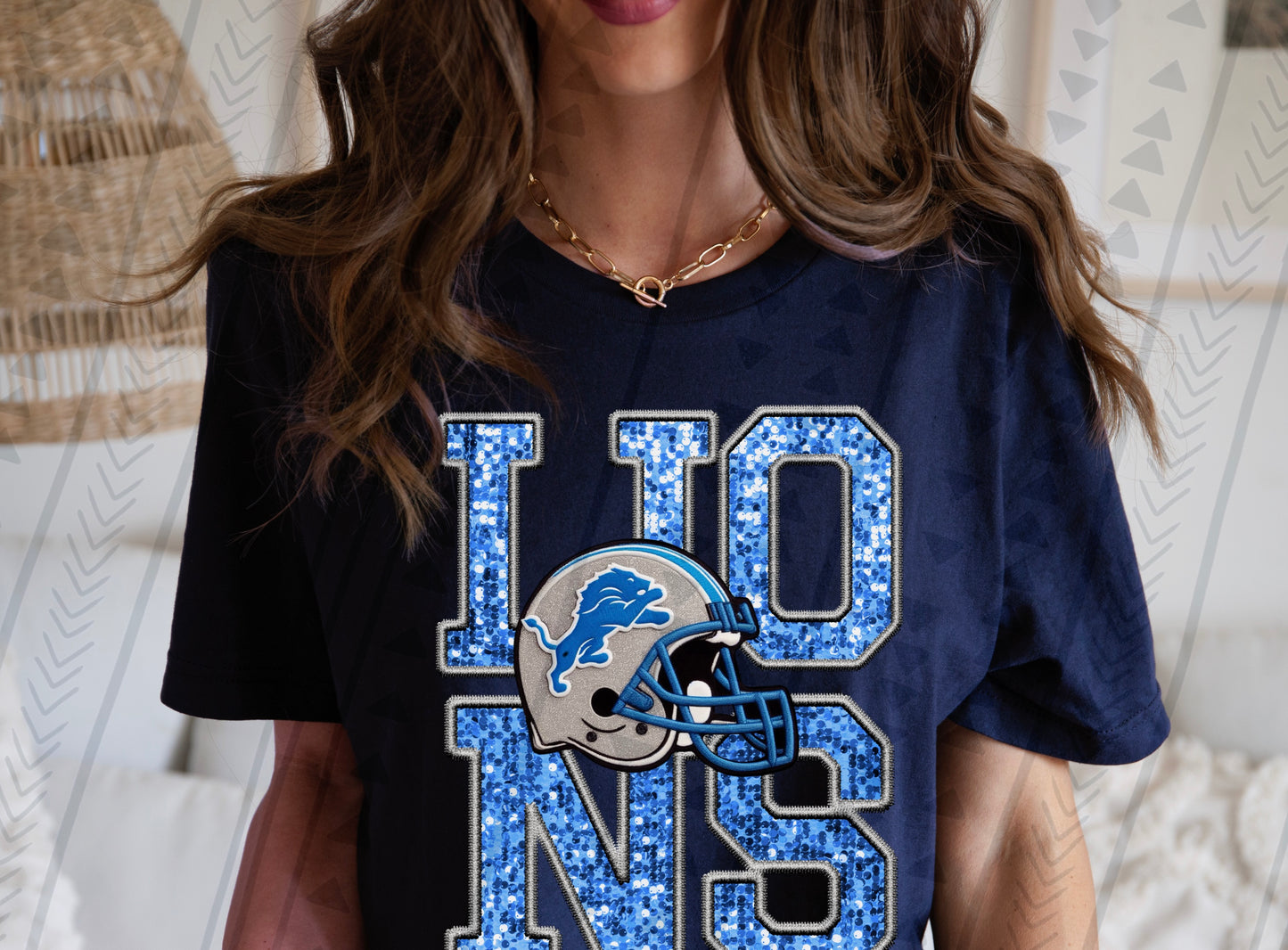 Lions Faux Sequin DTF Transfer