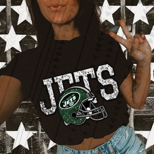 Jets Faux Sequin DTF Transfer