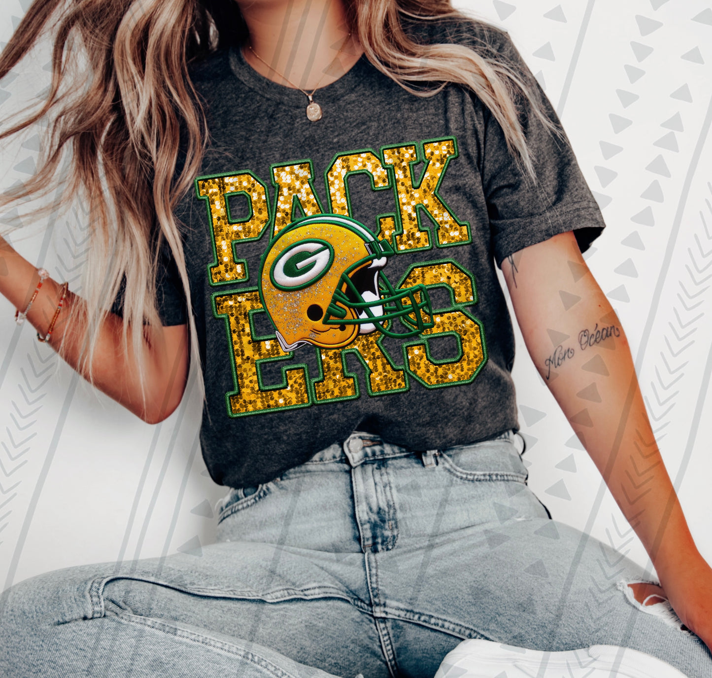 Packers Faux Sequin DTF Transfer