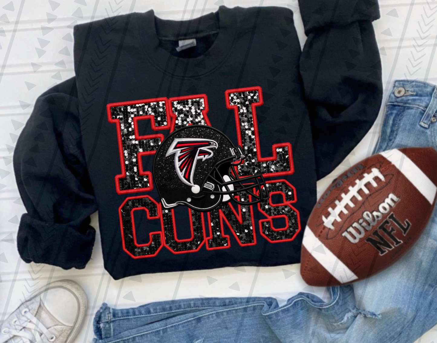 Falcons Faux Sequin DTF Transfer