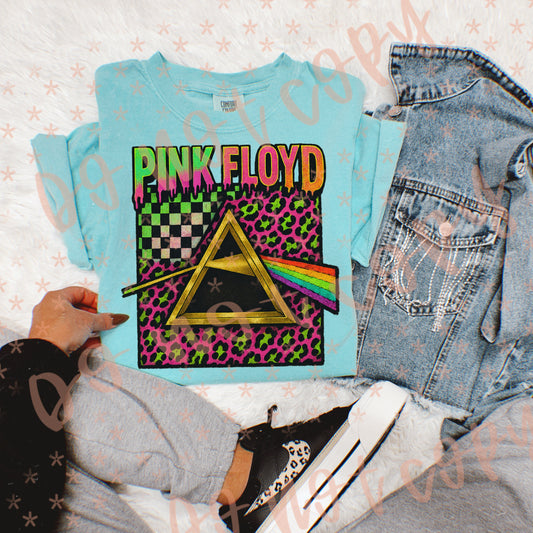 Pink F Neon Checkered DTF Transfer