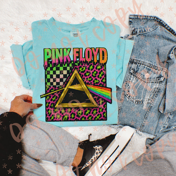 Pink F Neon Checkered DTF Transfer