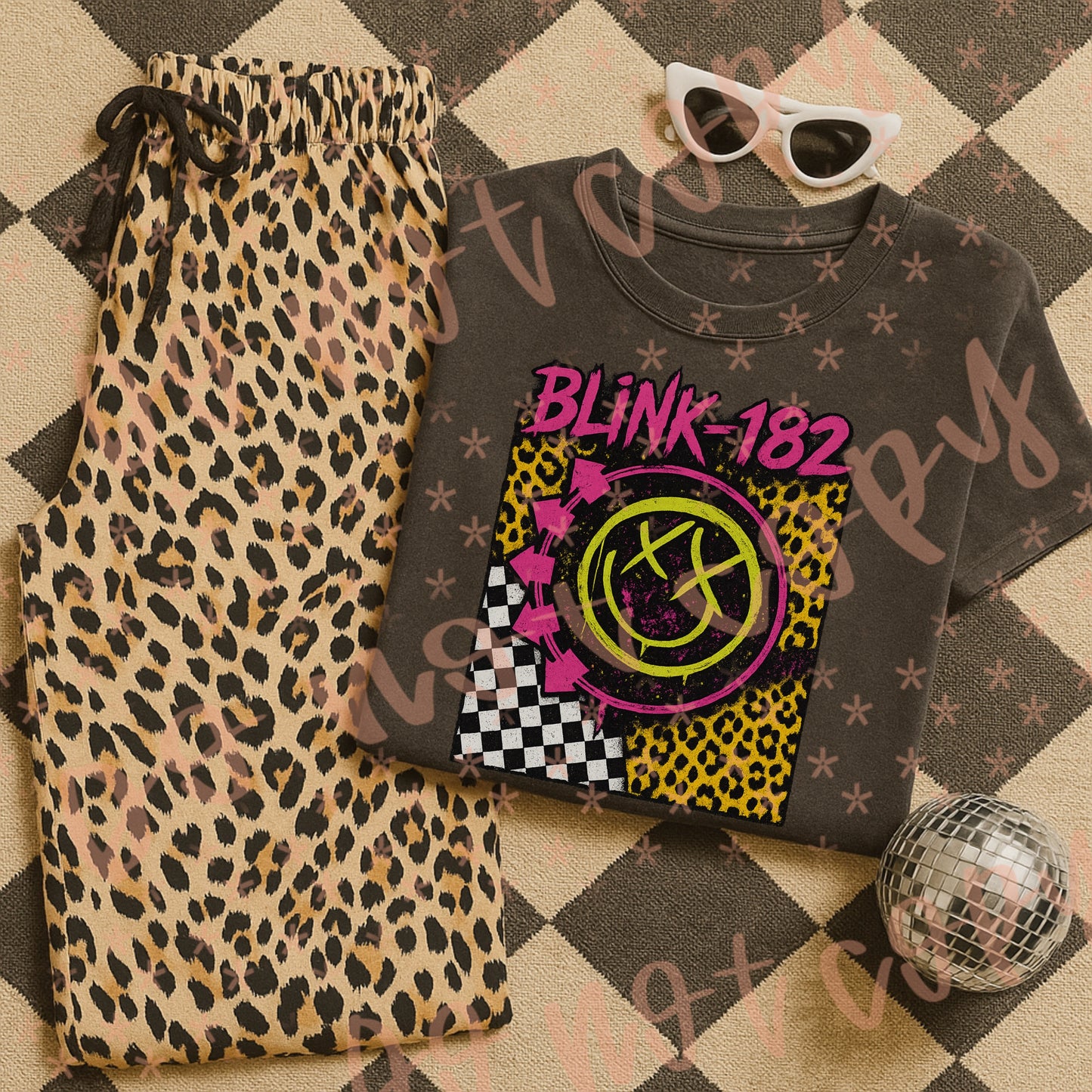 Blink Leopard Checkered DTF Transfer