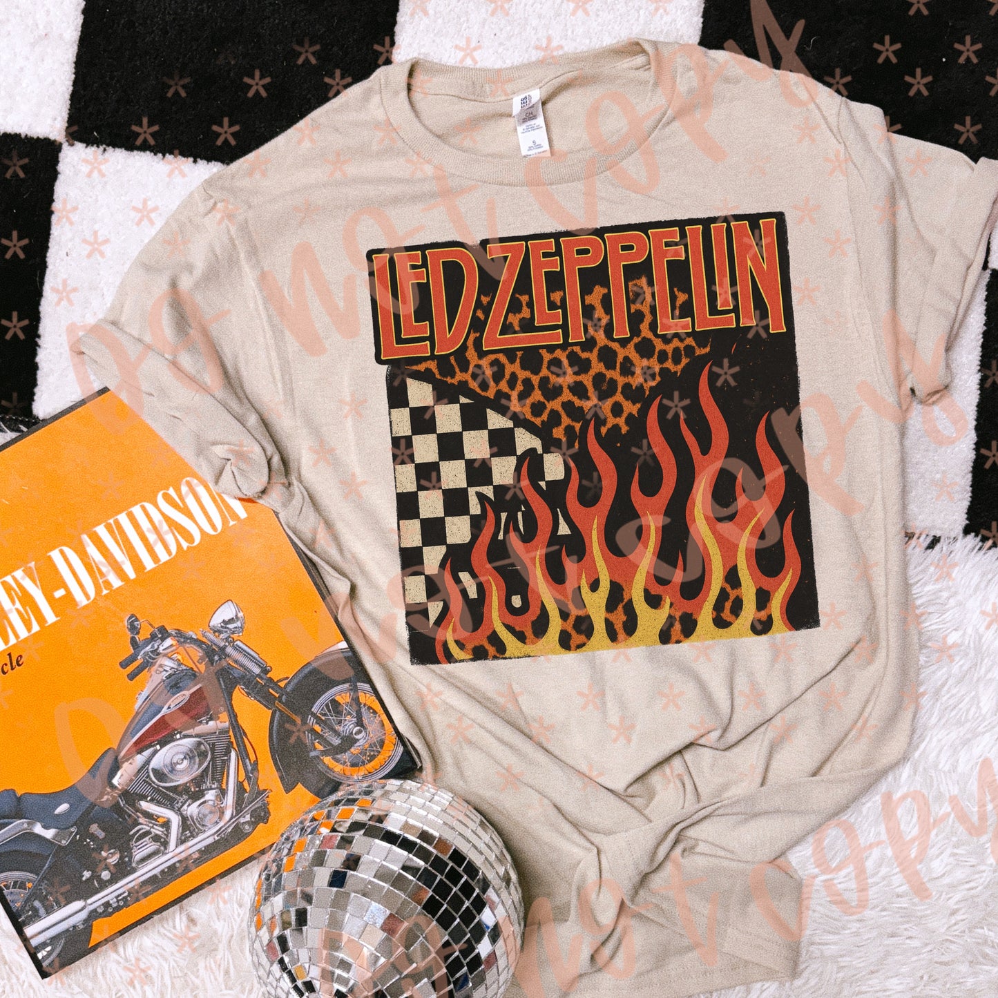 Zeppelin Leopard Checkered DTF Transfer