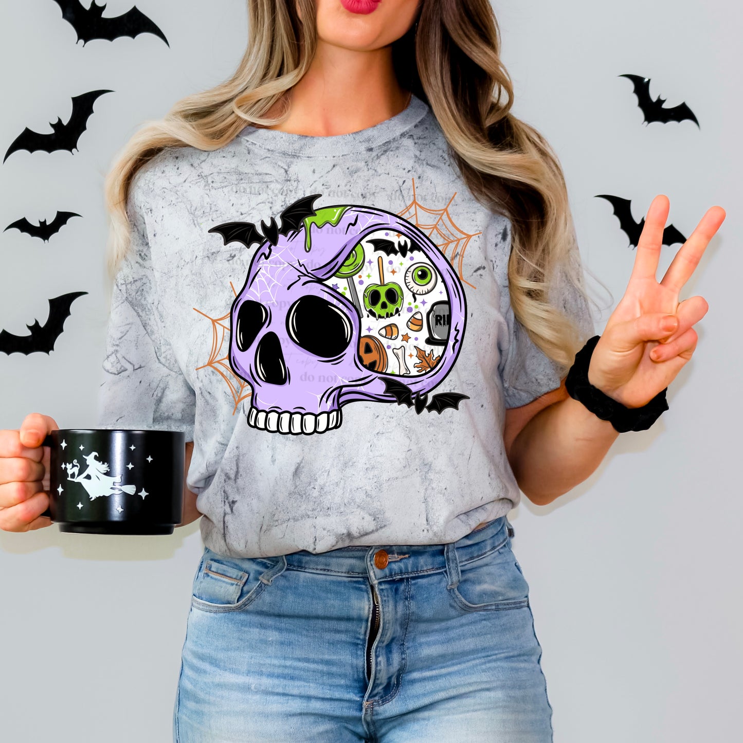 Spooky Skull Candy Halloween DTF Transfer