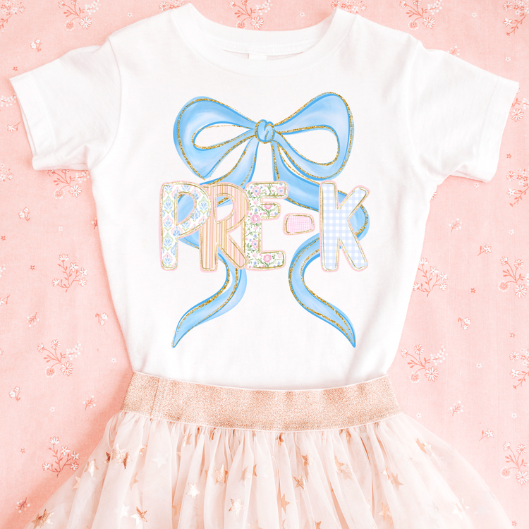 Coquette Doodle Blue Pre-K Grade DTF Transfer