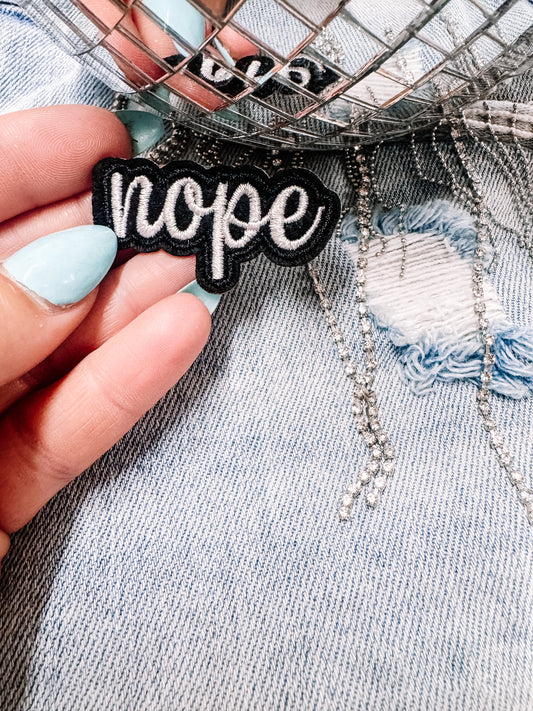 Nope (Filler Size), Set of 2 Hat/Pocket Patch
