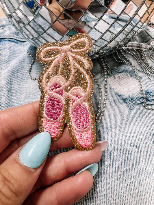 Glitter Ballet Shoes Hat/Pocket Patch