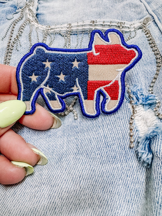 Patriotic Pig Hat/Pocket Patch