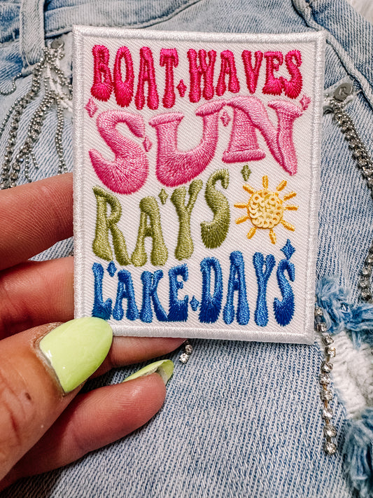 Boat Waves Lake Days Hat/Pocket Patch