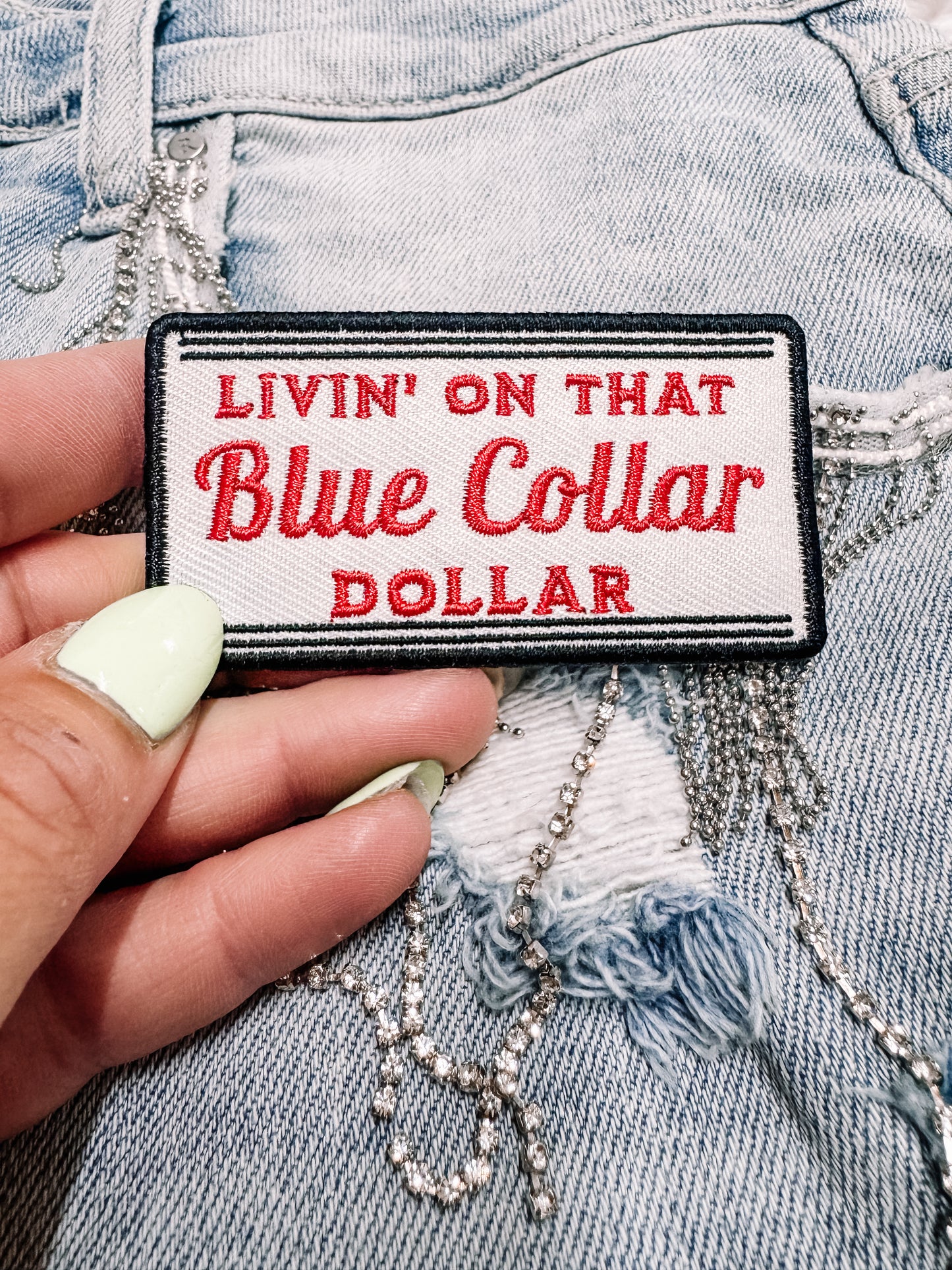 Living on the Blue Collar Dollar Hat/Pocket Patch
