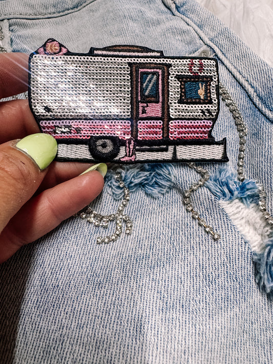 Sequin Camper Hat/Pocket Patch