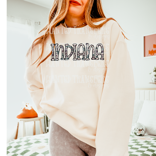 Camo State Indiana DTF Transfer