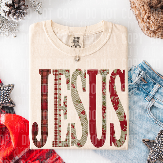 Jesus Patch Christmas DTF Transfer