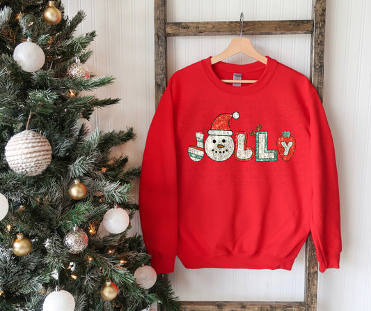 Jolly Faux Sequin Christmas DTF Transfer