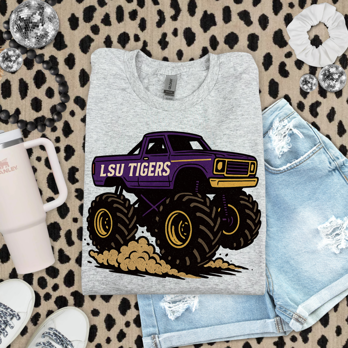 Monster Truck Game Day LSU Tigers DTF Transfer