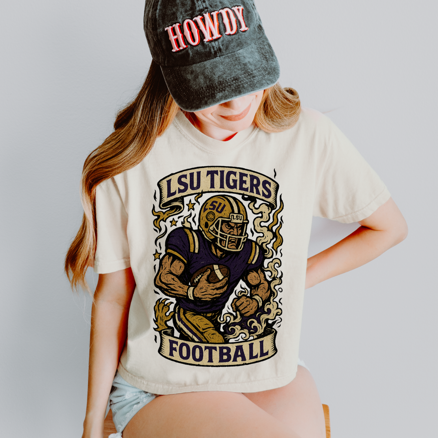 Very Vintage Game Day LSU Tigers Football DTF Transfer