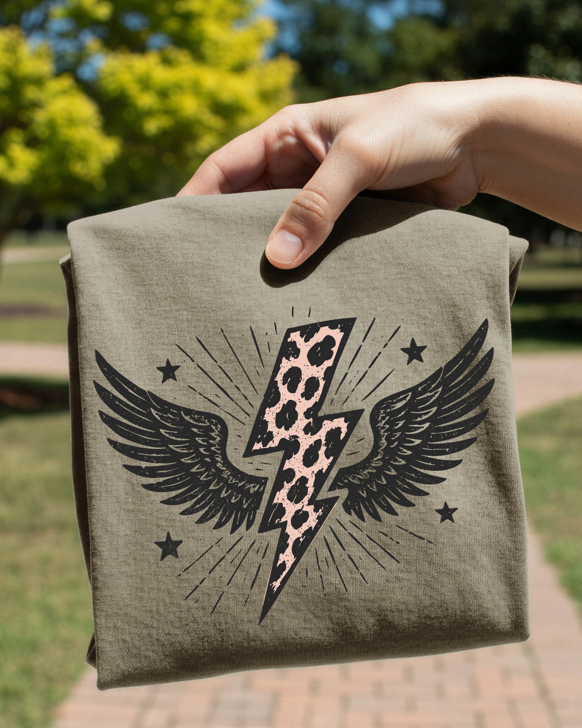 Leopard Bolt With Wings DTF Transfer