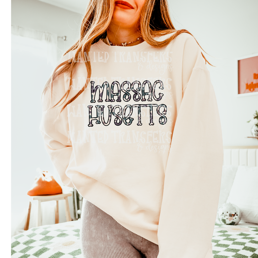 Camo State Massachusetts 2 DTF Transfer