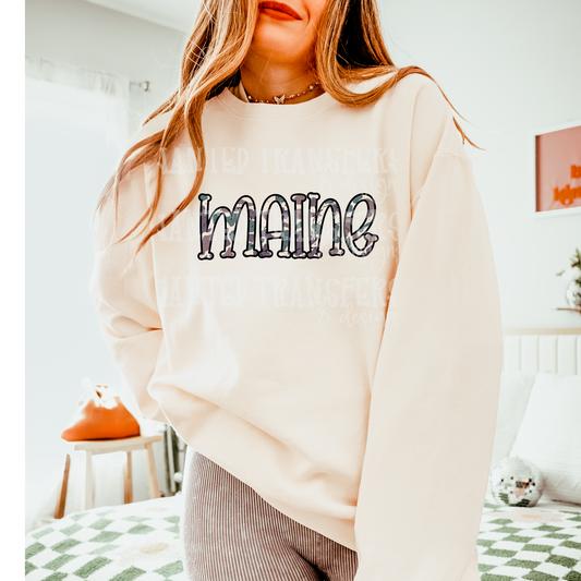 Camo State Maine DTF Transfer