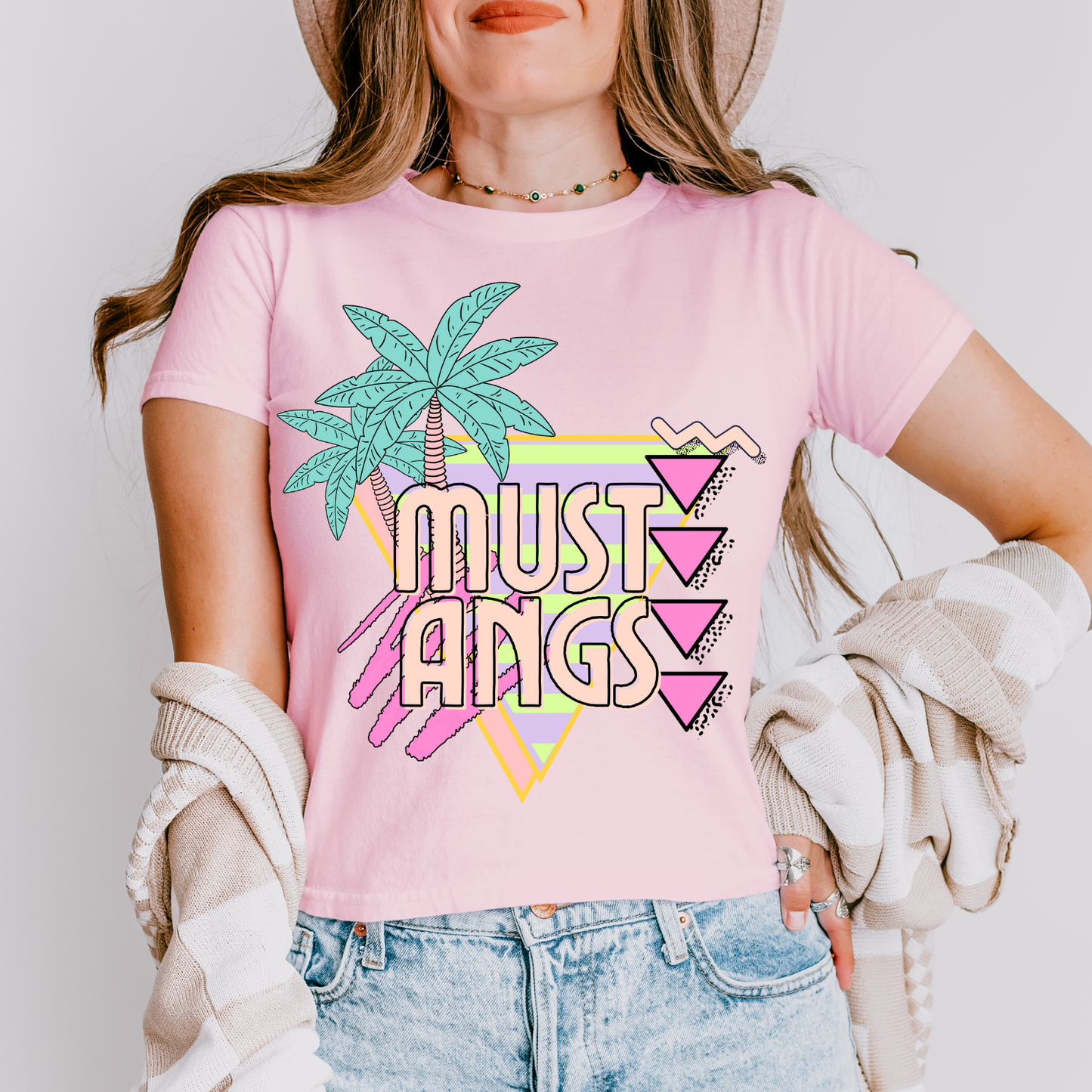 Mustangs Palm Tree Mascot DTF Transfer