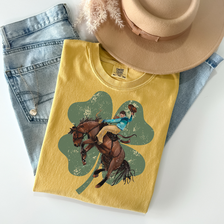 Lucky Rodeo Western St. Patrick's Day DTF Transfer